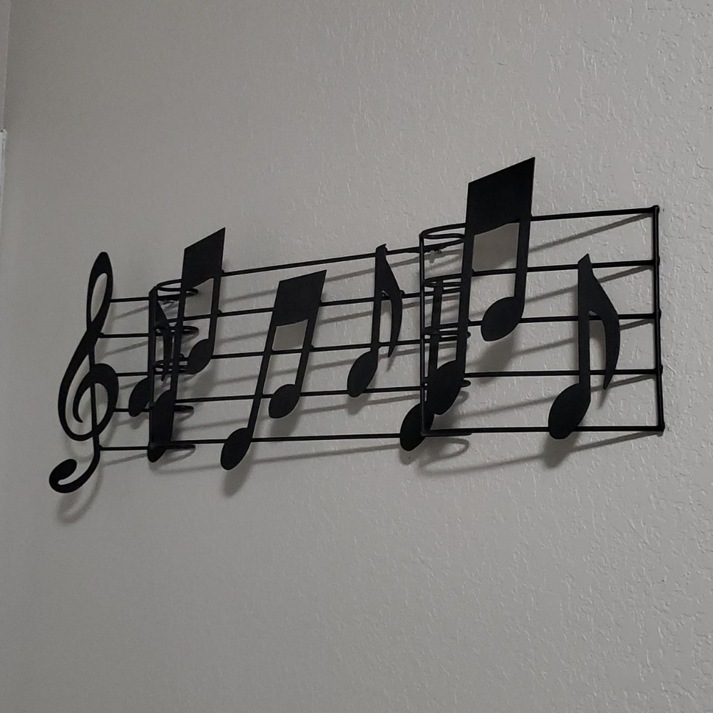 Black Musical Note Wall Decor - Picture 2 of 3